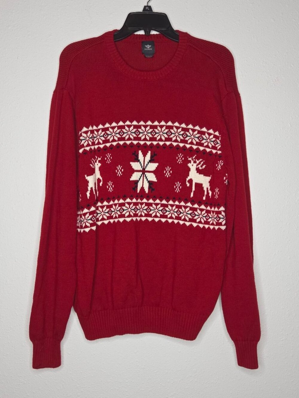 Dockers "Ugly Christmas Sweater" Pullover Unisex Reindeer Crew Neck Holiday L